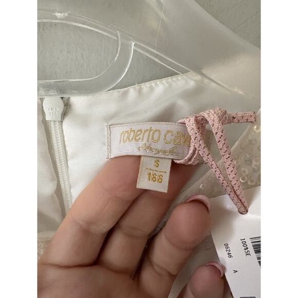 Roberto cavalli white sequins angels silk girls dress size 12 - Picture 15 of 16